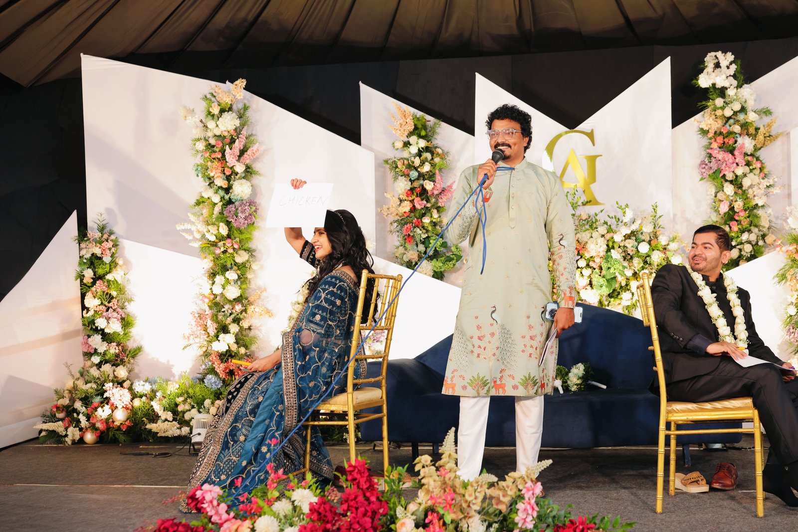 Joseph John hosting a wedding reception