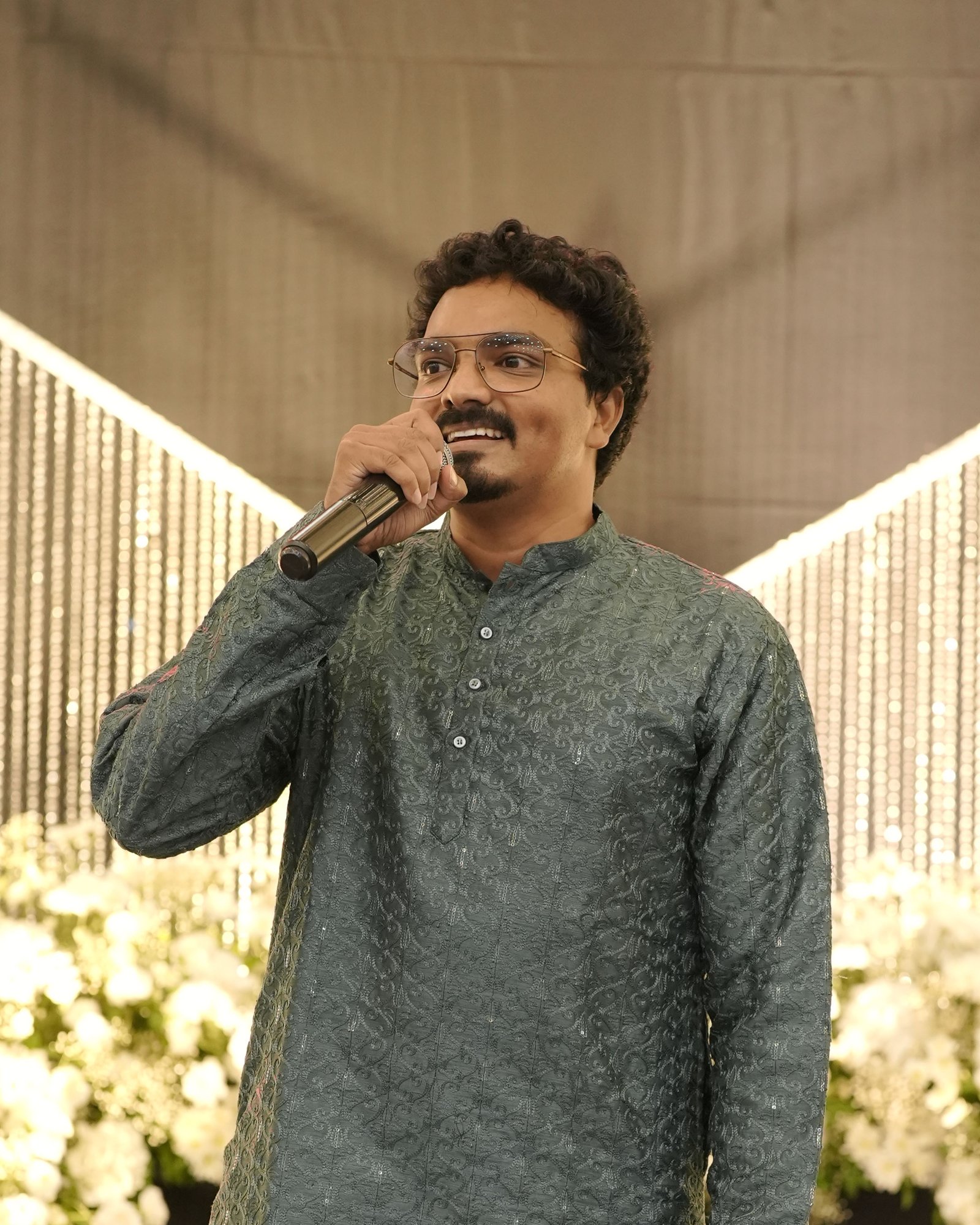 Joseph John hosting a wedding reception